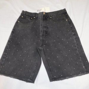 New Generation Love WOMEN Shorts Jeans Denim S SMALL Washed Black Freya Crystal